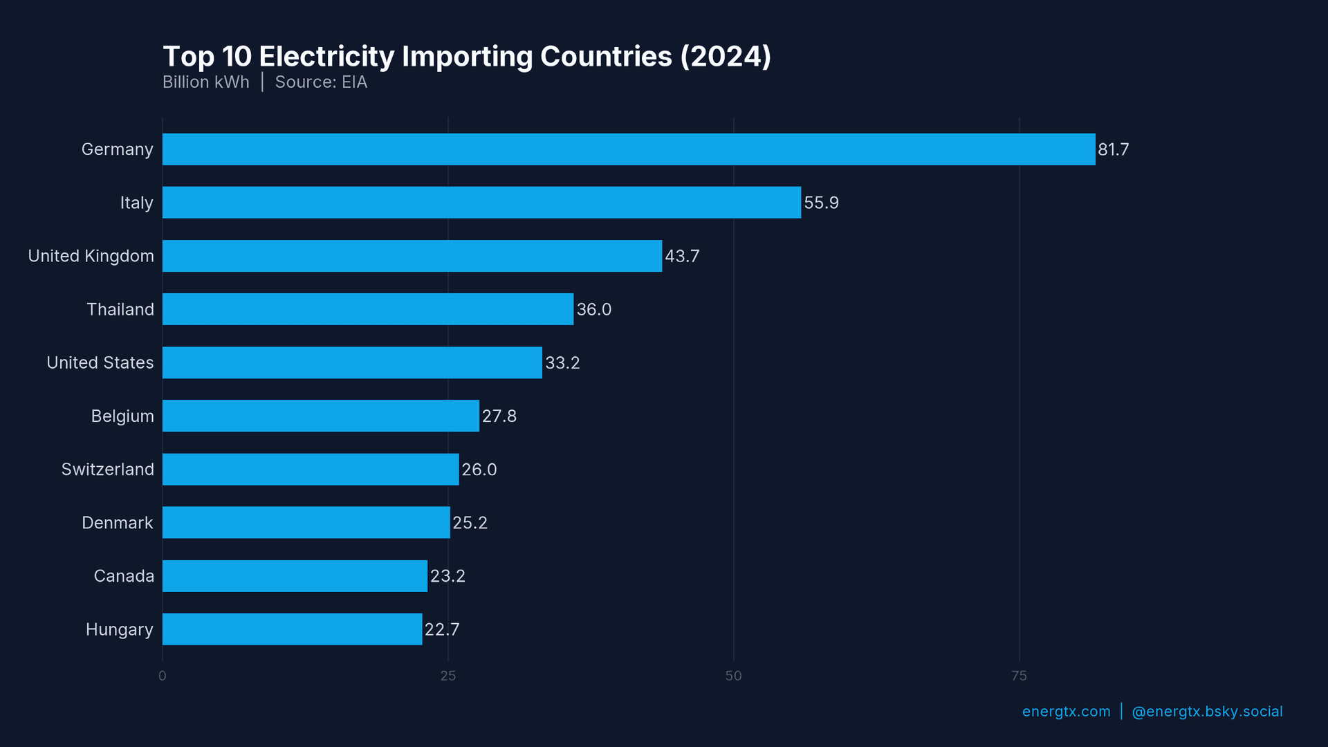 Top Electricity Importers
